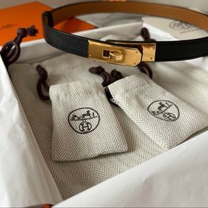 ❌SOLD❌ New Hermès Kelly Belt in Noir Epsom w/ GHW